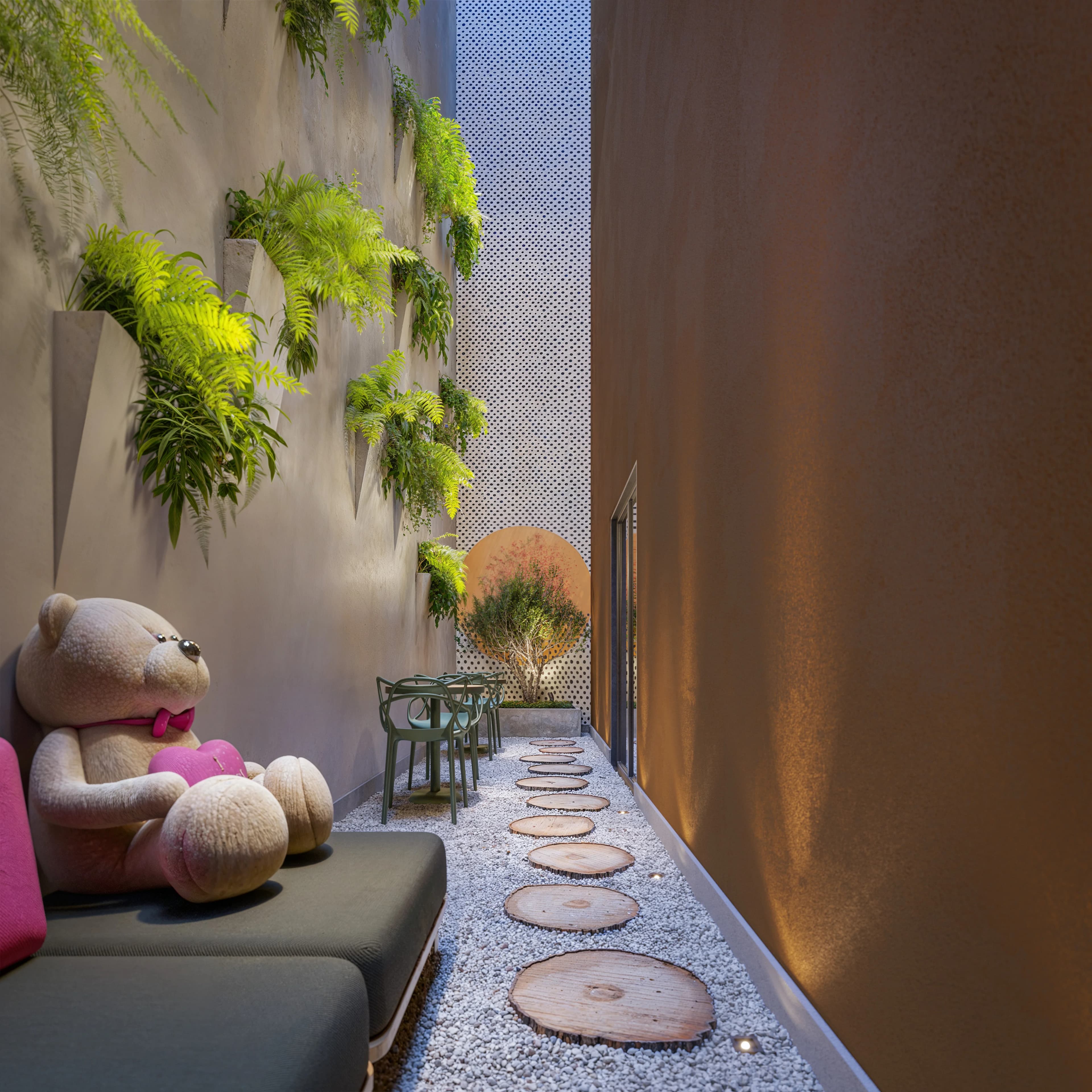 Área aberta no hall