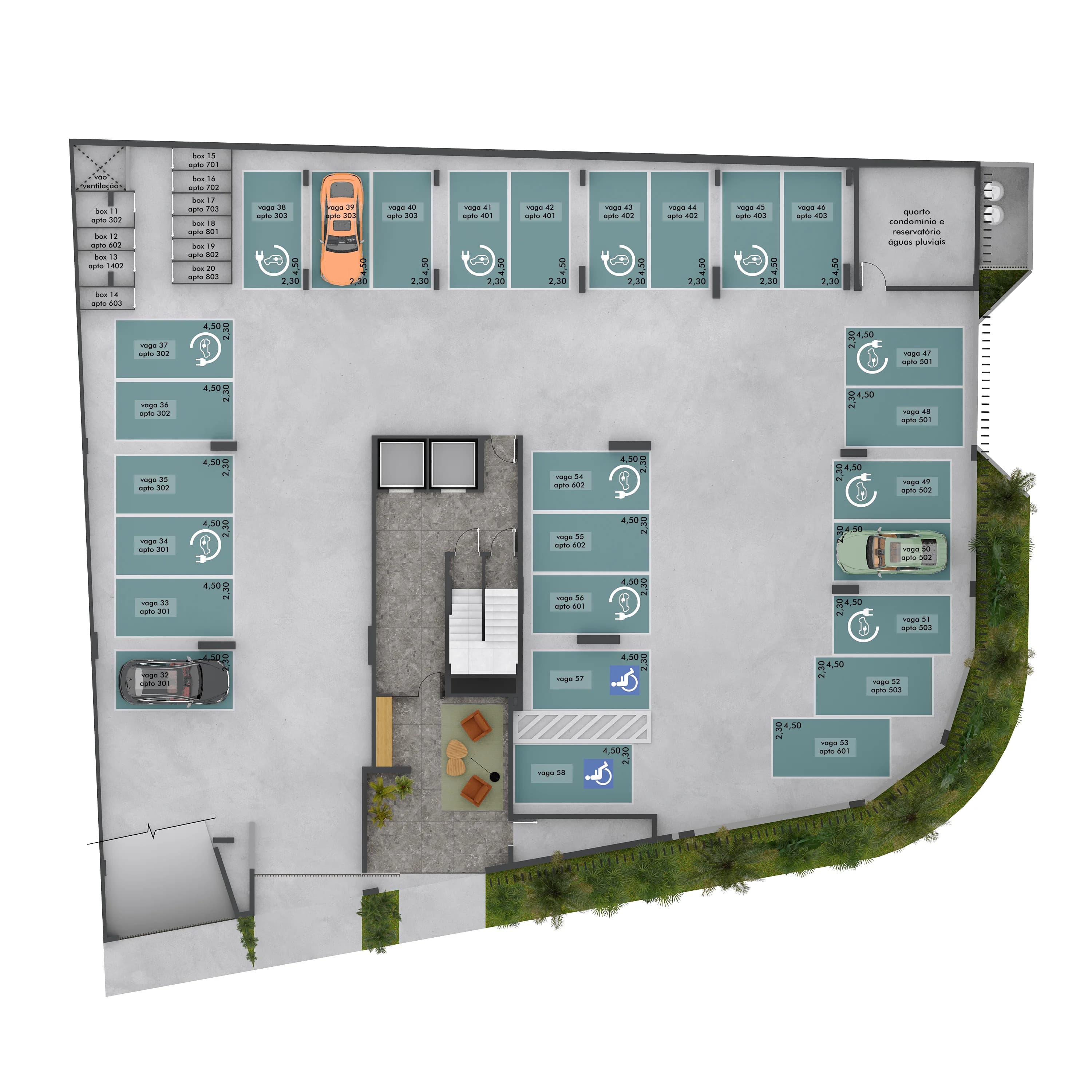 Planta Garagem e hall