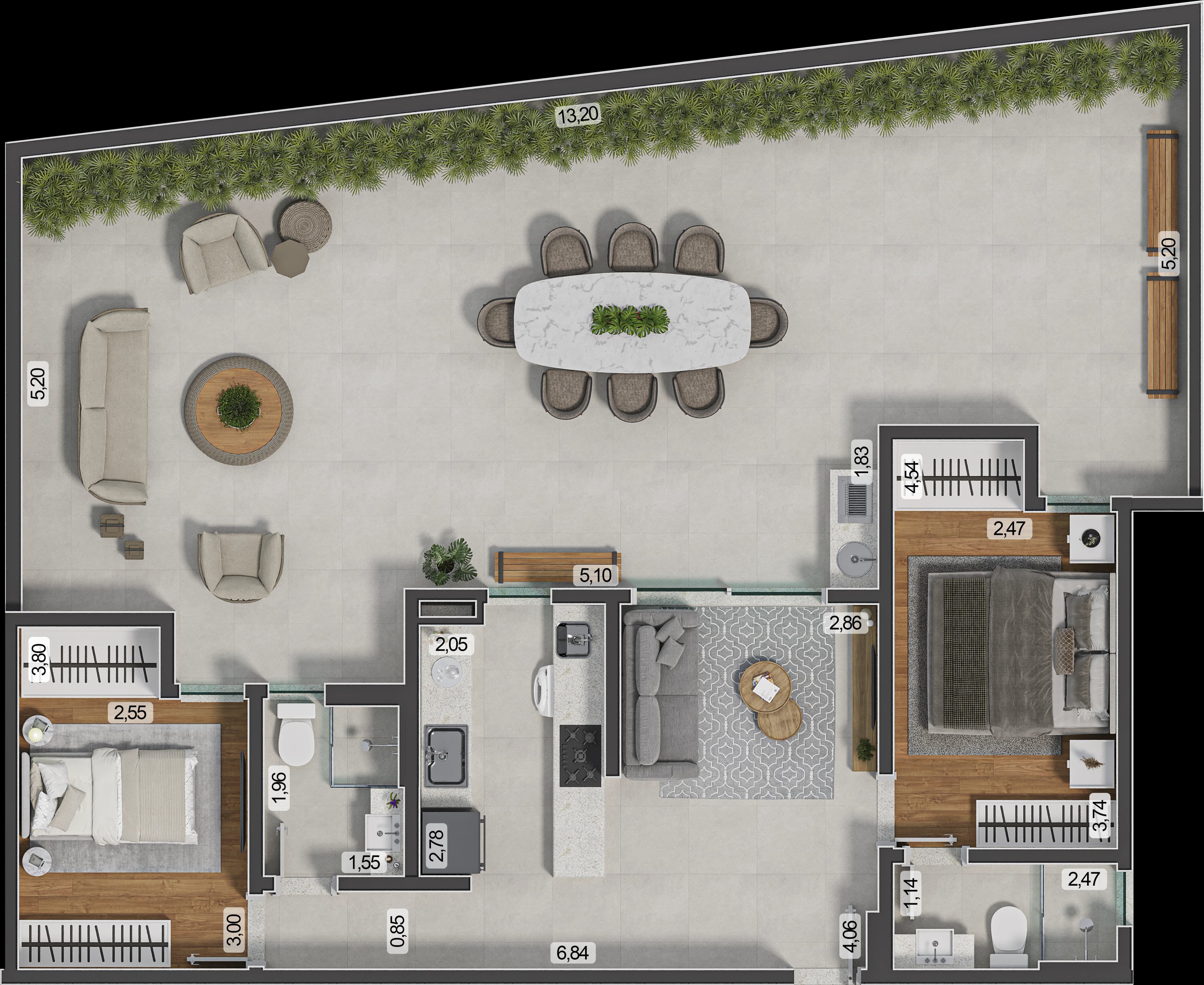 Planta baixa do Apto 314 - Apartamento 2 quartos no São Mateus