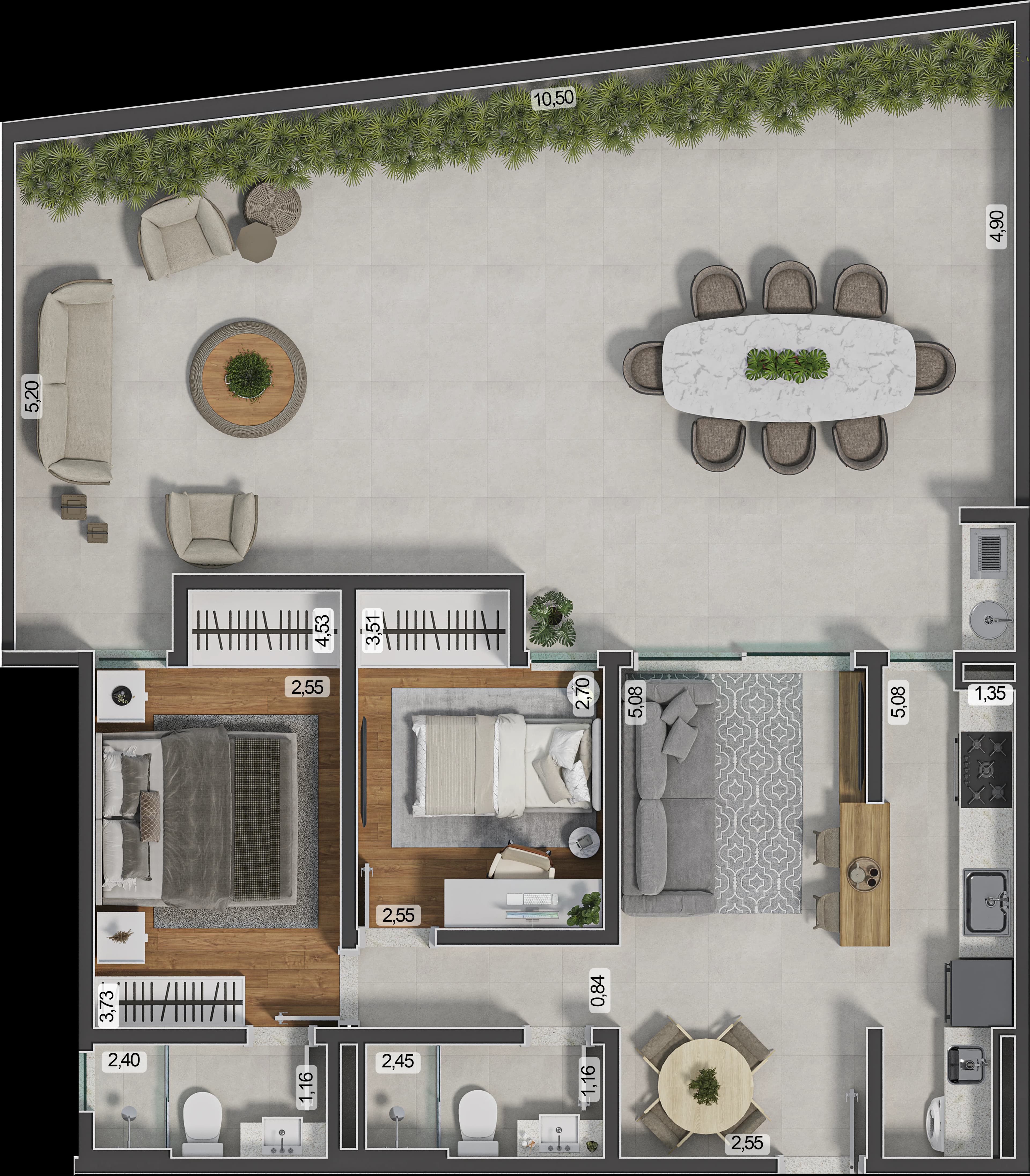 Planta baixa do Apto 313 - Apartamento 2 quartos no São Mateus