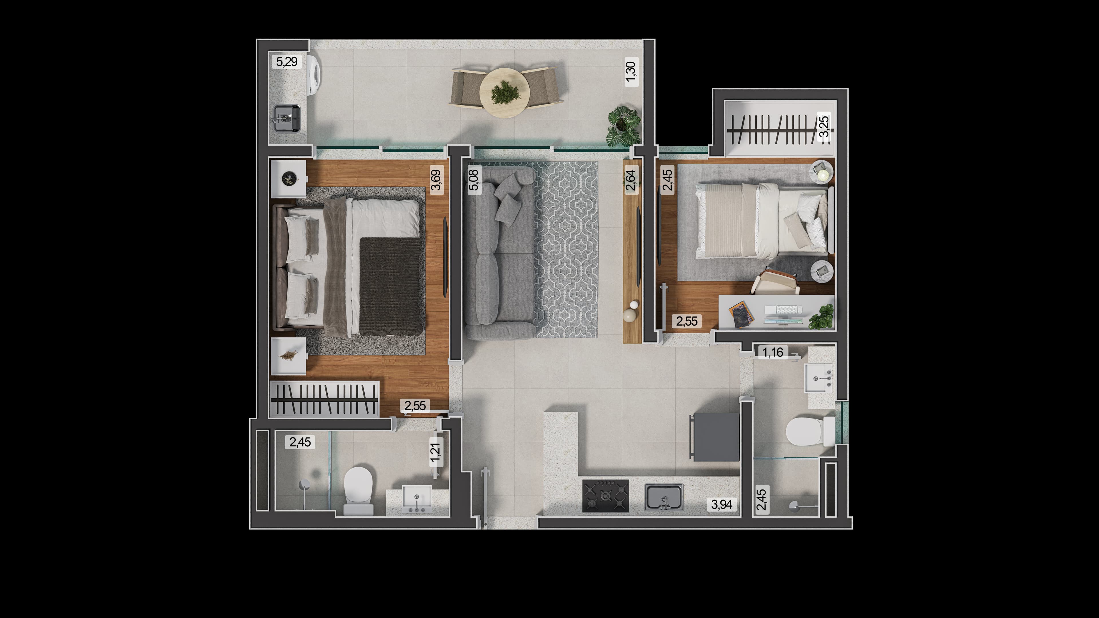 Planta baixa do Apto 910 - Apartamento 2 quartos no São Mateus