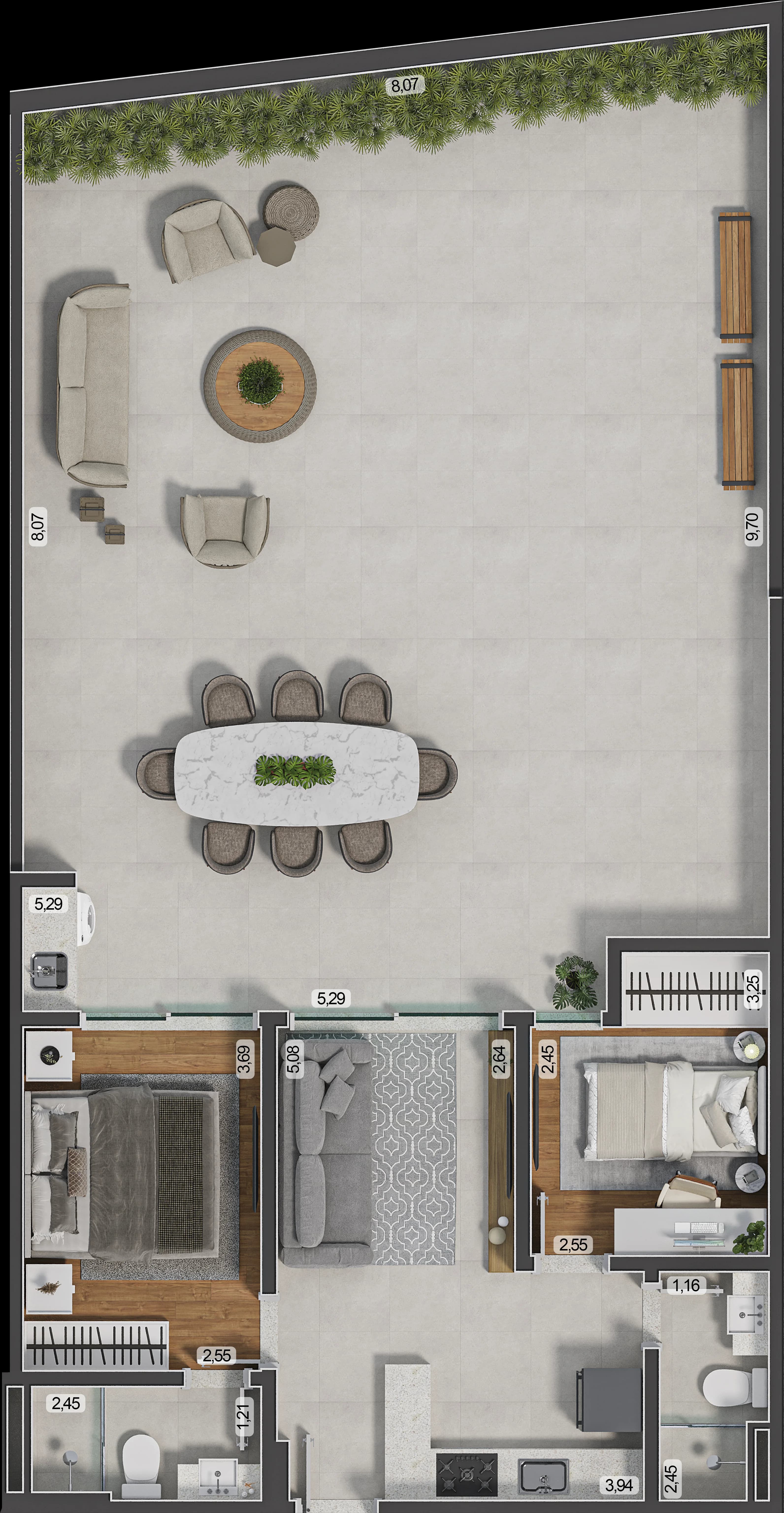 Planta baixa do Apto 310 - Apartamento 2 quartos no São Mateus